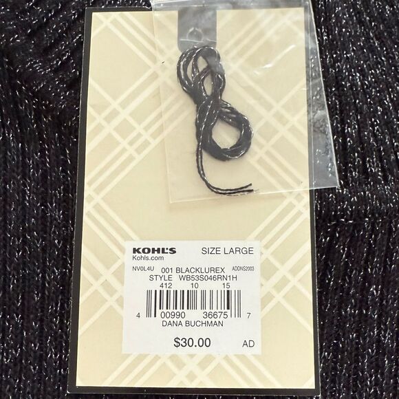 Dana Buchanan Black Metallic Sleeveless Sweater size L NWT - Picture 7 of 8